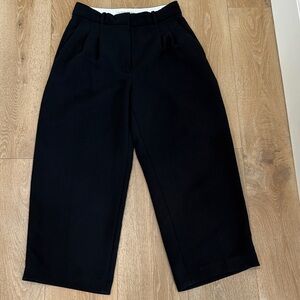 Aritzia Wilfred Effortless Black Wide-Leg Trousers